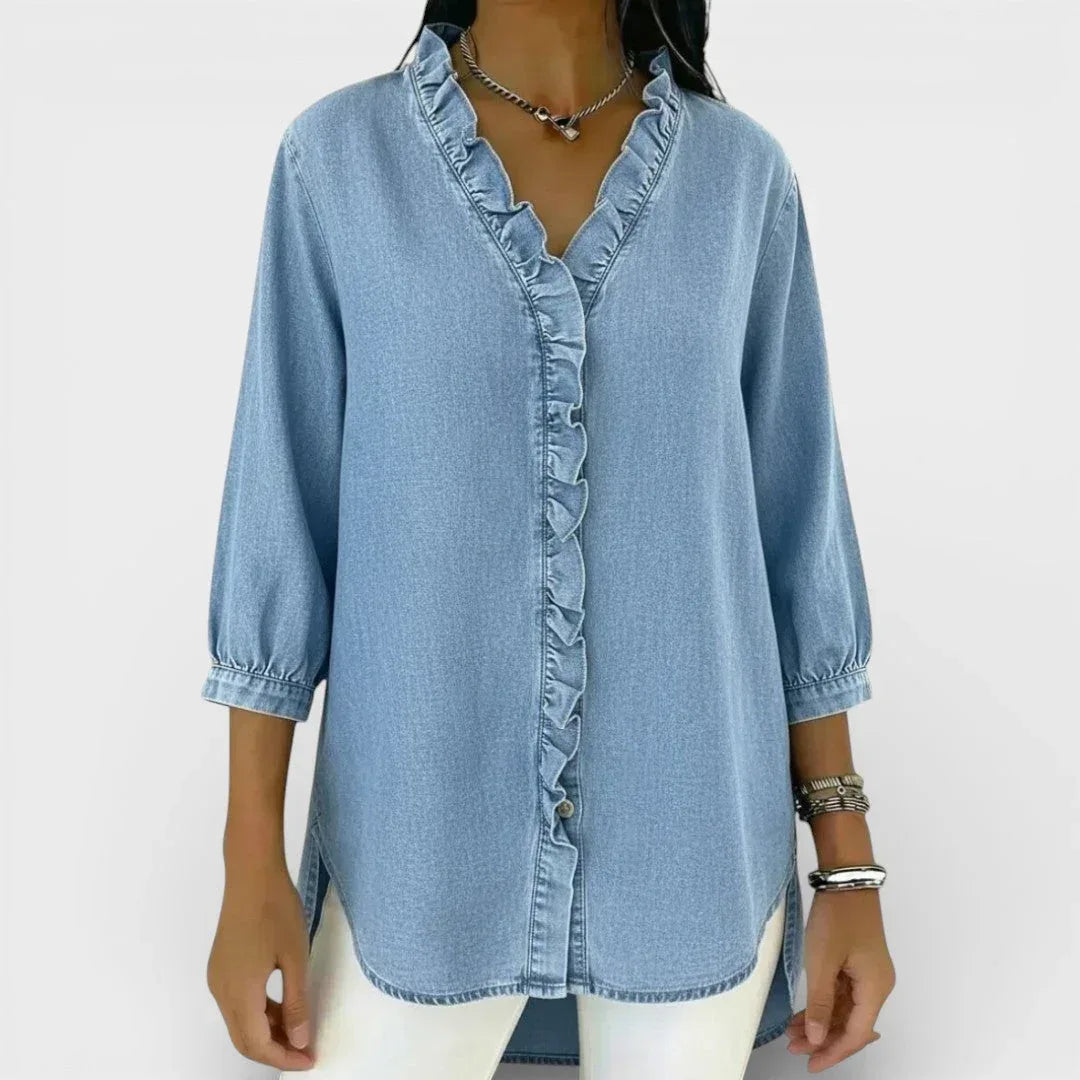 Heather | Elegant Ruffled Blouse - Sarah and Emma Portland