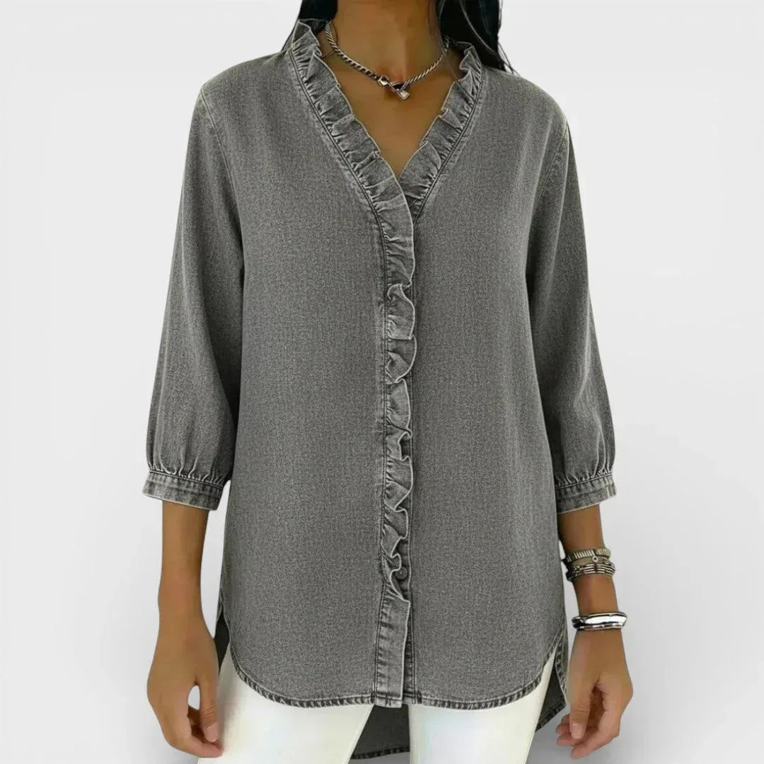 Heather | Elegant Ruffled Blouse - Sarah and Emma Portland