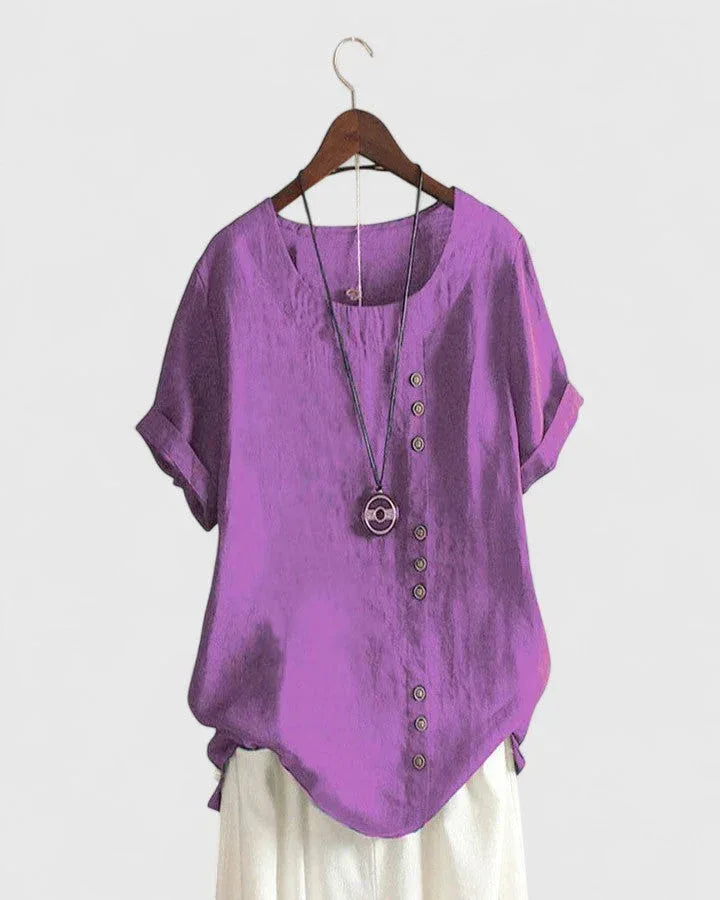 Elisavie | Comfortable Short Sleeve Blouse - Sarah and Emma Portland