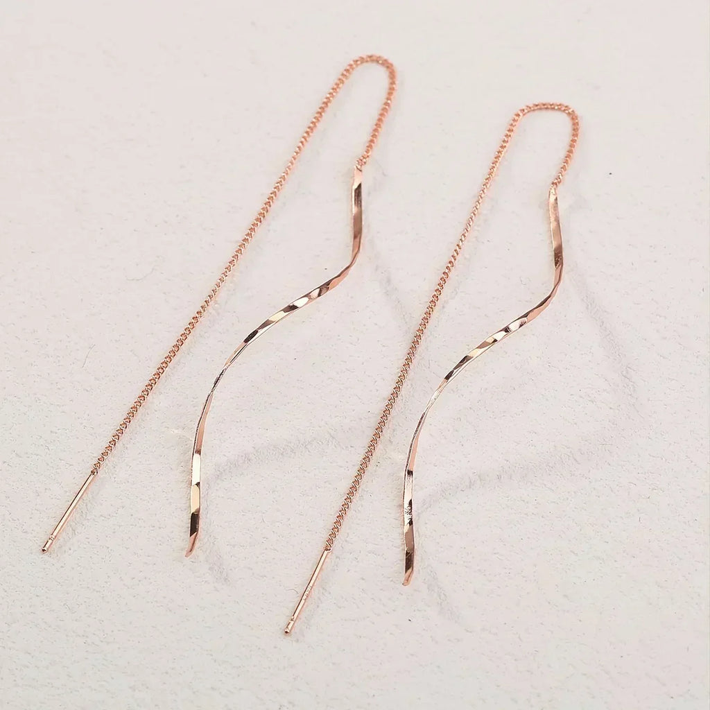 Long Earrings with Wavy Design - Sarah and Emma Portland