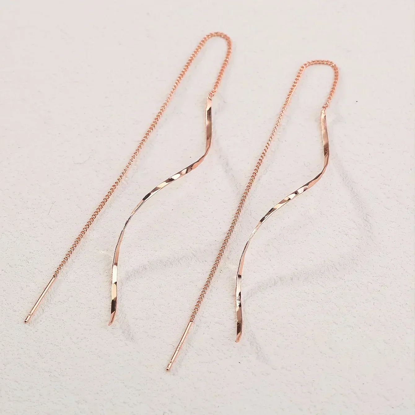 Long Earrings with Wavy Design - Sarah and Emma Portland