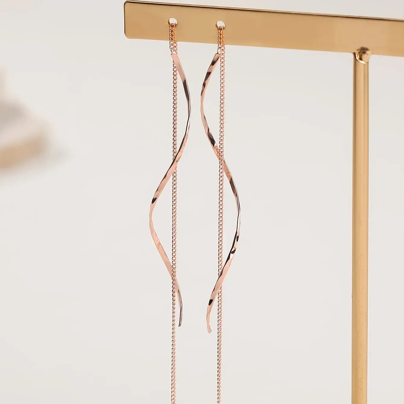 Long Earrings with Wavy Design - Sarah and Emma Portland