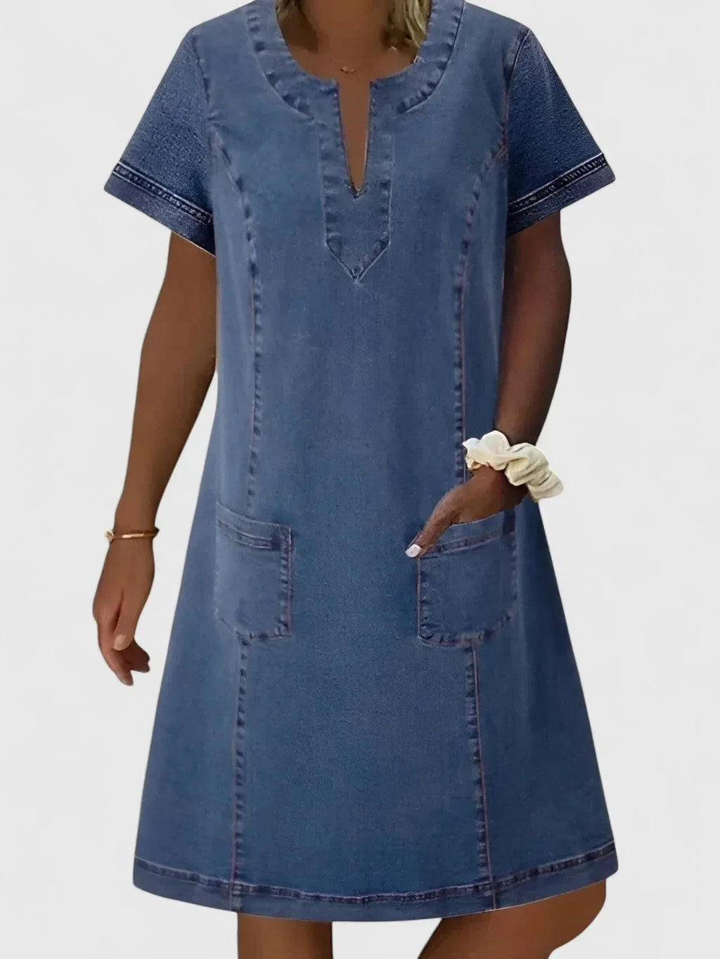 Christine | Elegant Denim Dress - Sarah and Emma Portland