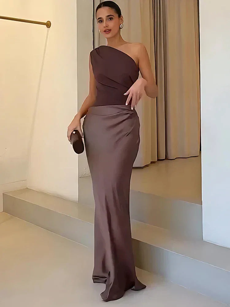 Ashley™  | Maxi Dress with a Guilt in Satin