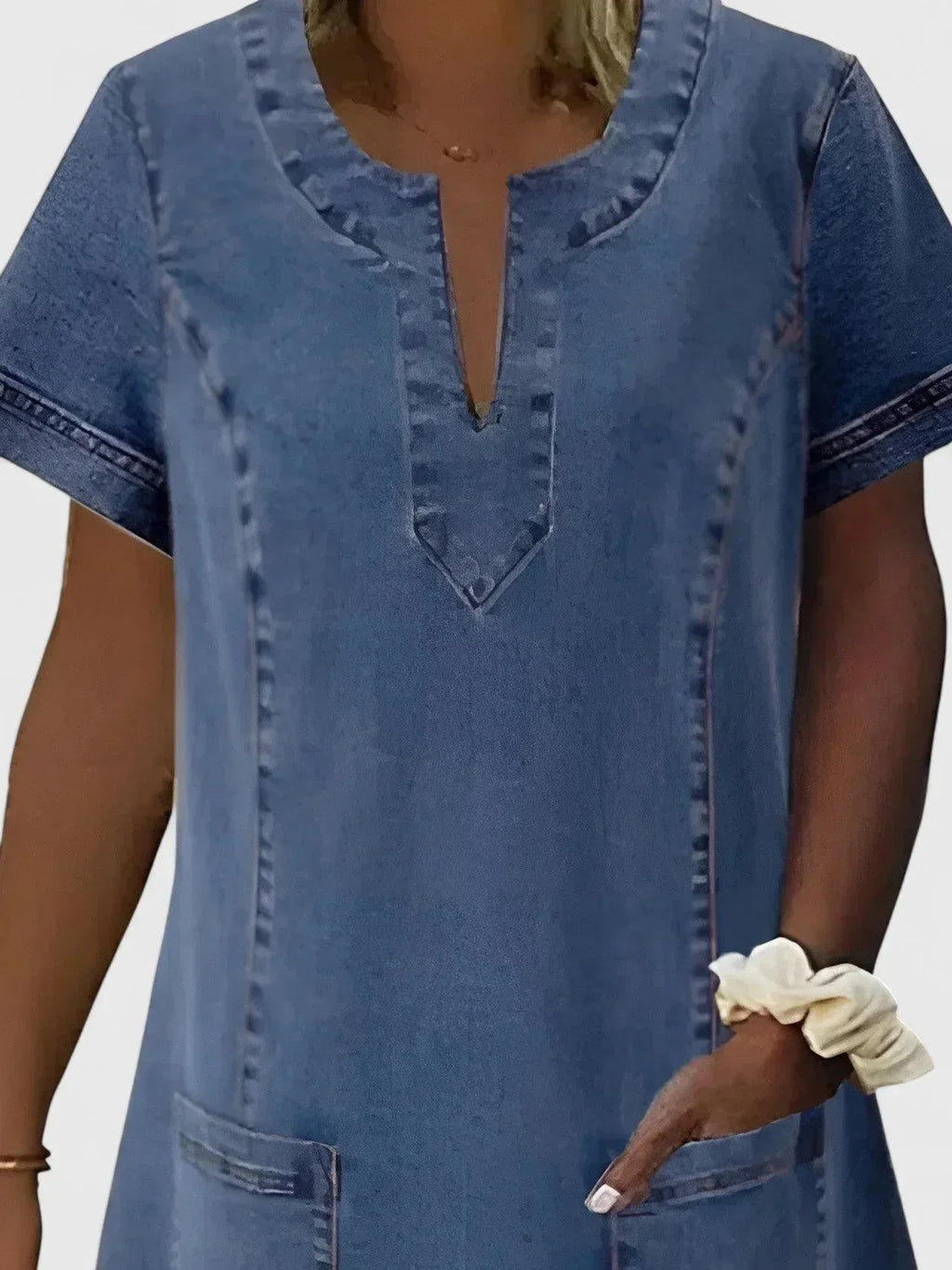 Christine | Elegant Denim Dress - Sarah and Emma Portland