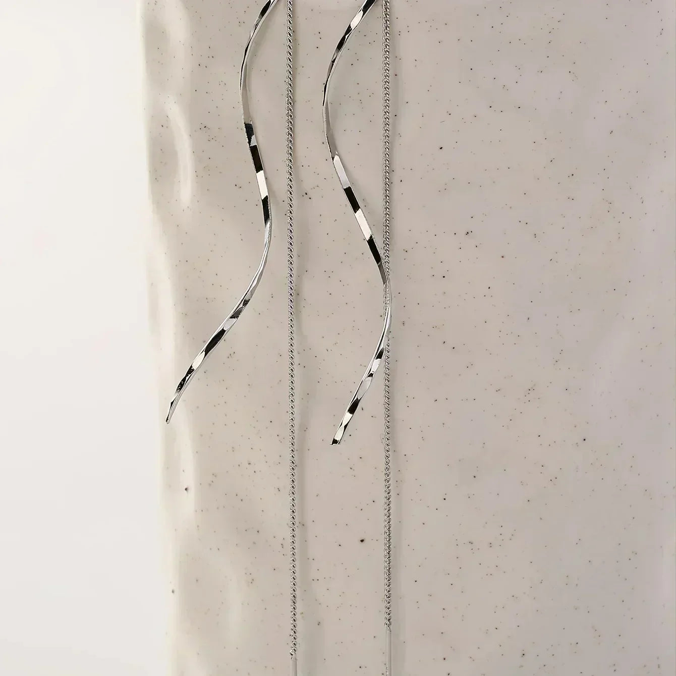 Long Earrings with Wavy Design - Sarah and Emma Portland