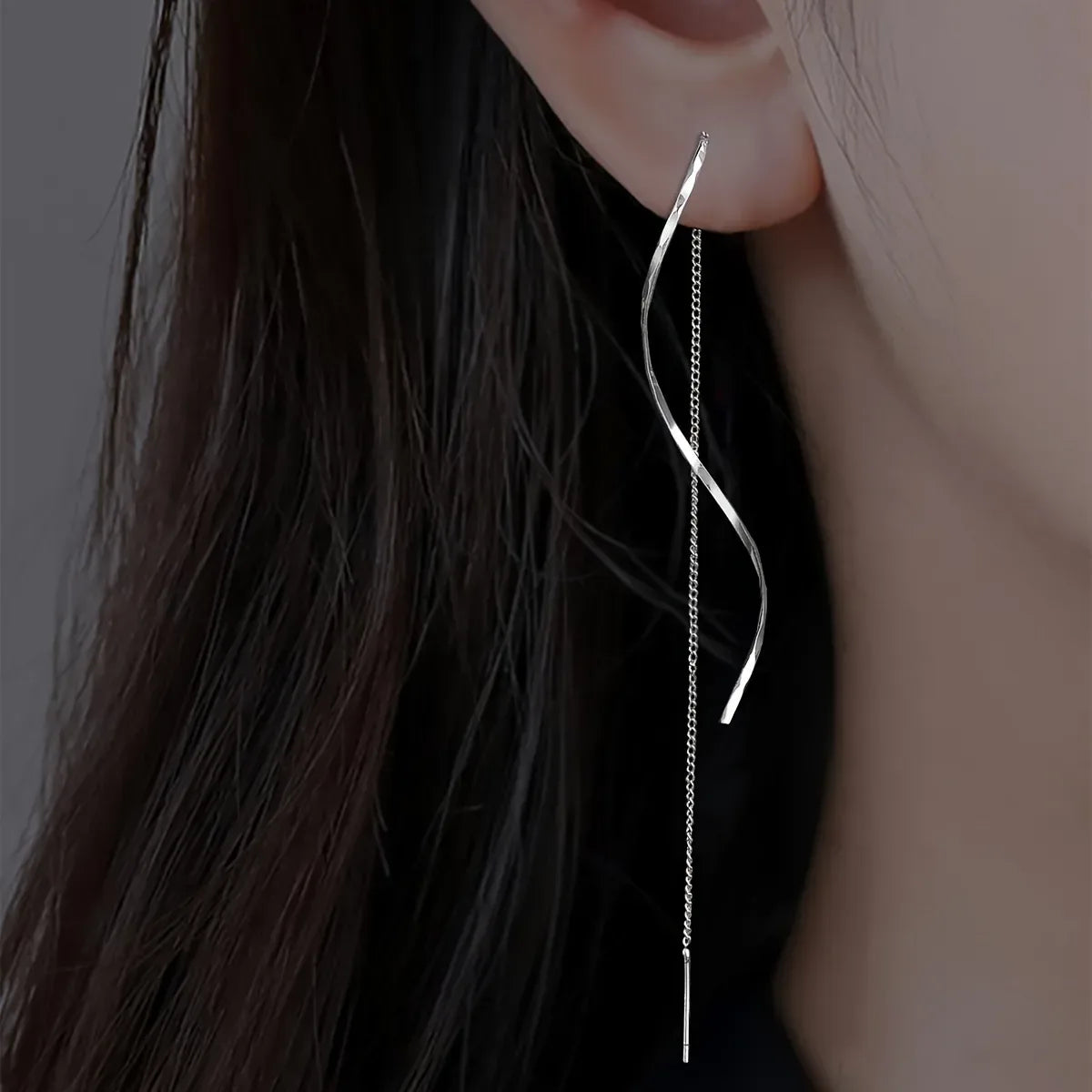 Long Earrings with Wavy Design - Sarah and Emma Portland
