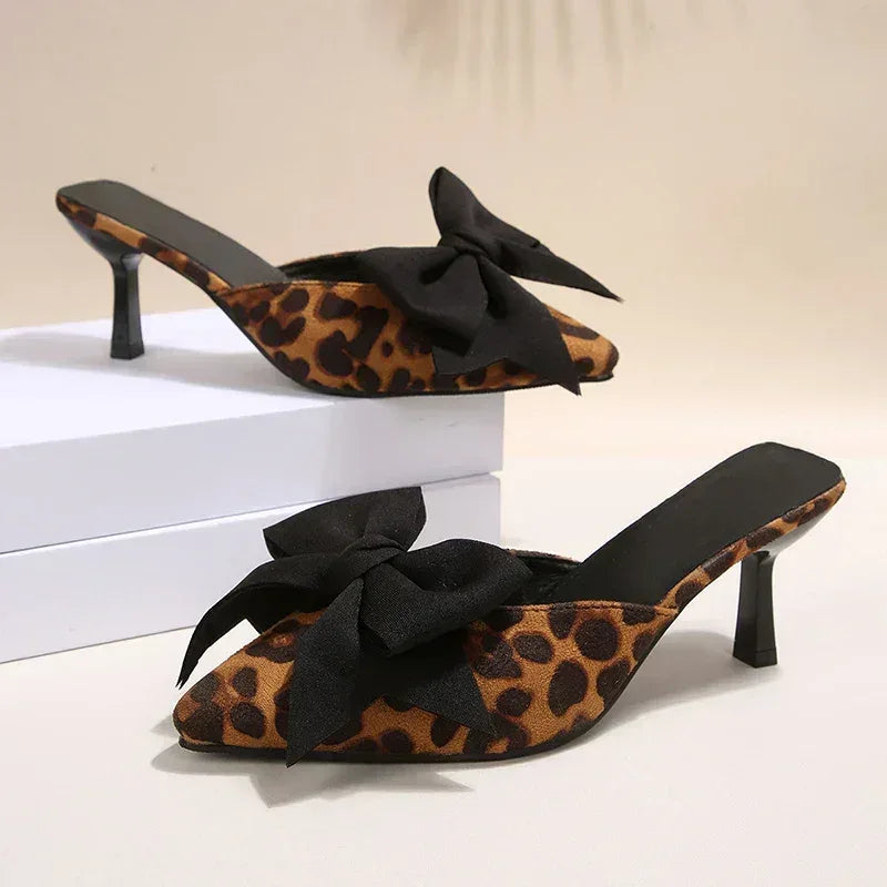 SIENNA LEOPARD BOW HEELS - Sarah and Emma Portland