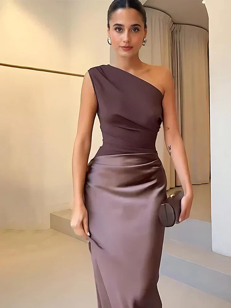 Ashley™  | Maxi Dress with a Guilt in Satin