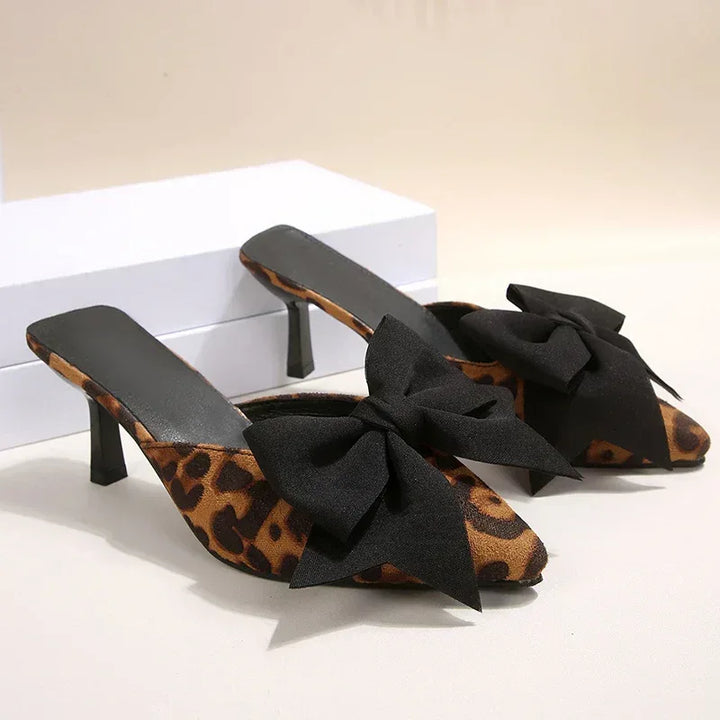 SIENNA LEOPARD BOW HEELS - Sarah and Emma Portland