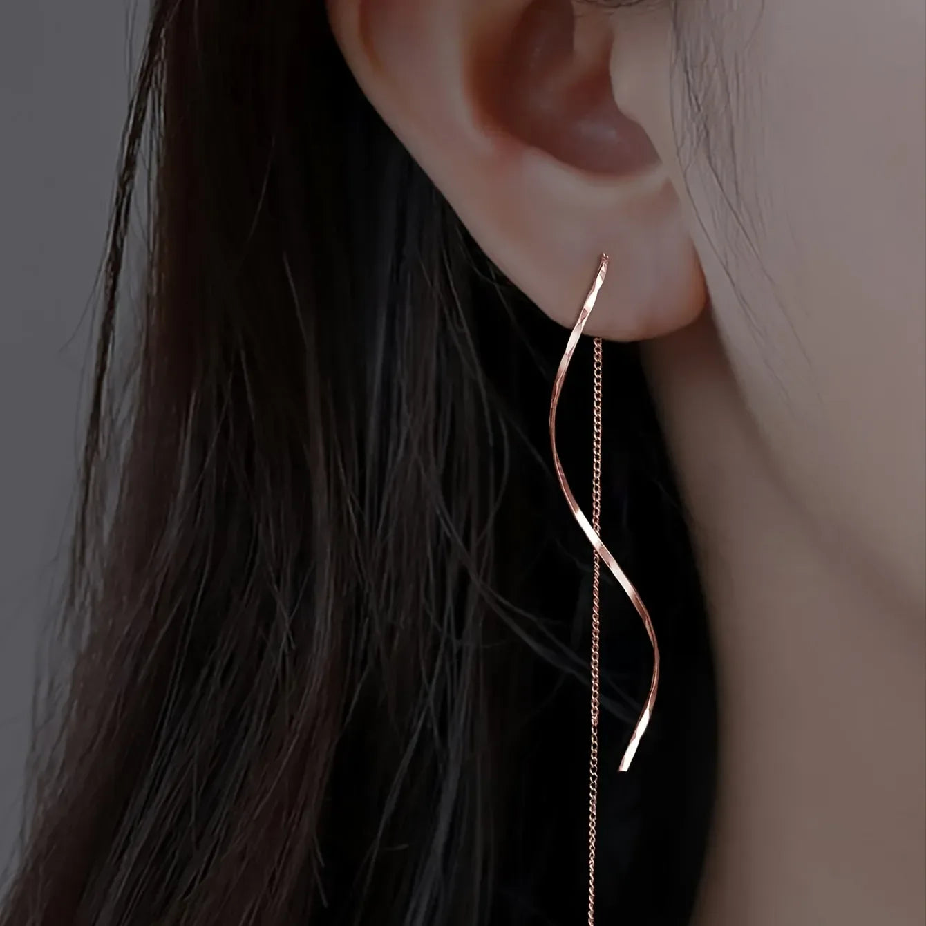 Long Earrings with Wavy Design - Sarah and Emma Portland