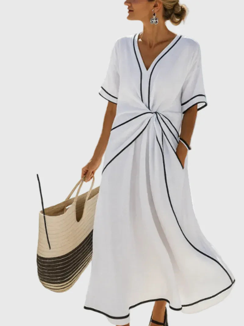 Helena | Draped Coastal Maxi Dress