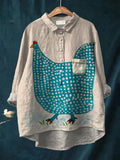 Henrietta | Playful Polka Dot Chicken Shirt - Sarah and Emma Portland