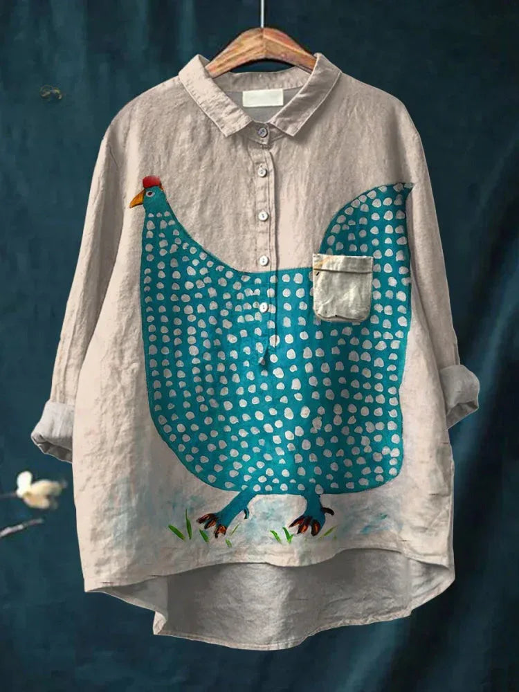 Henrietta | Playful Polka Dot Chicken Shirt - Sarah and Emma Portland