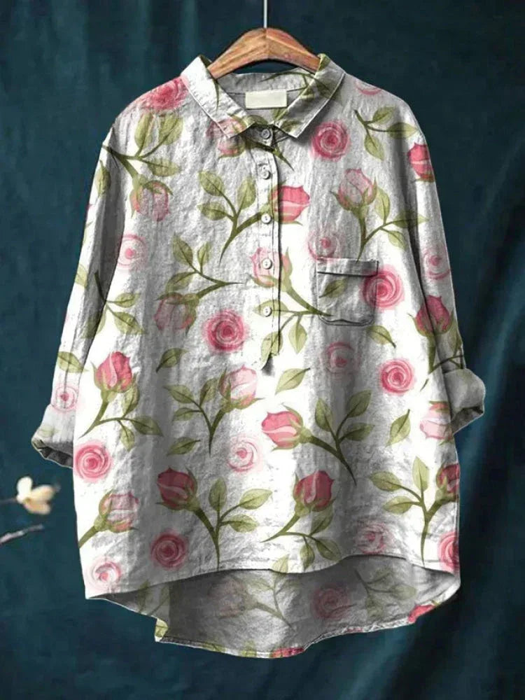 Lina | Vibrant Floral Embroidered Shirt - Sarah and Emma Portland