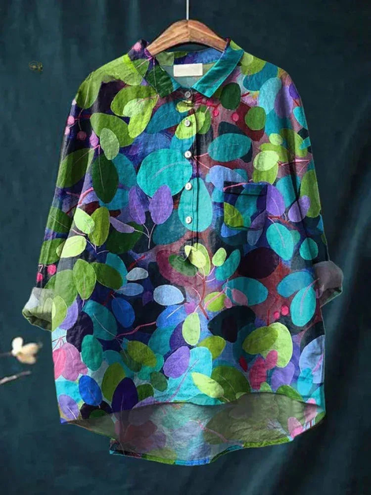 Lina | Vibrant Floral Embroidered Shirt - Sarah and Emma Portland