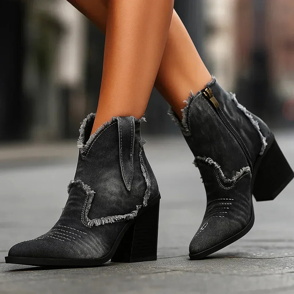 DAKOTA LYNN DENIM BOOTS - Sarah and Emma Portland