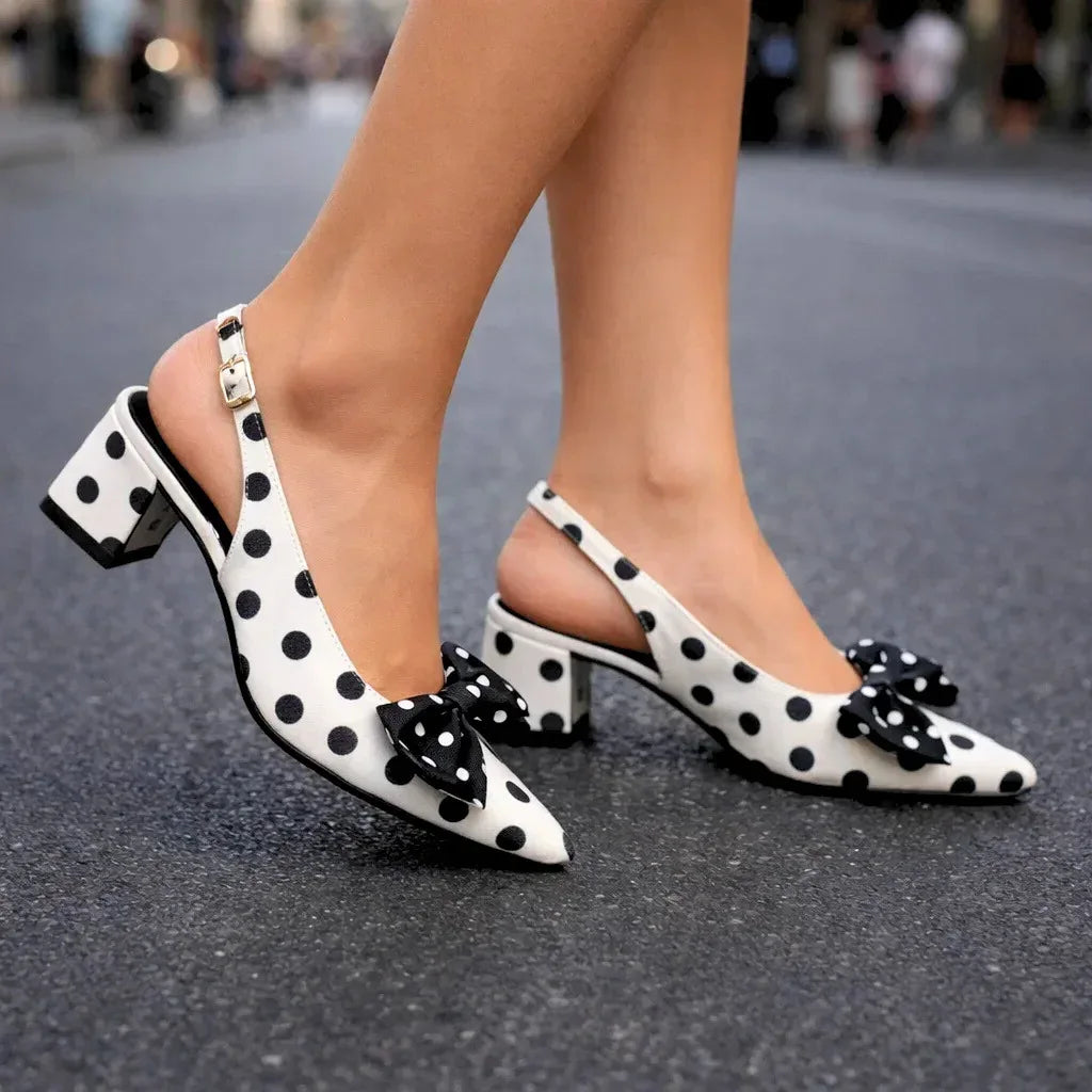 AMARA POLKA-BOW HEELS - Sarah and Emma Portland