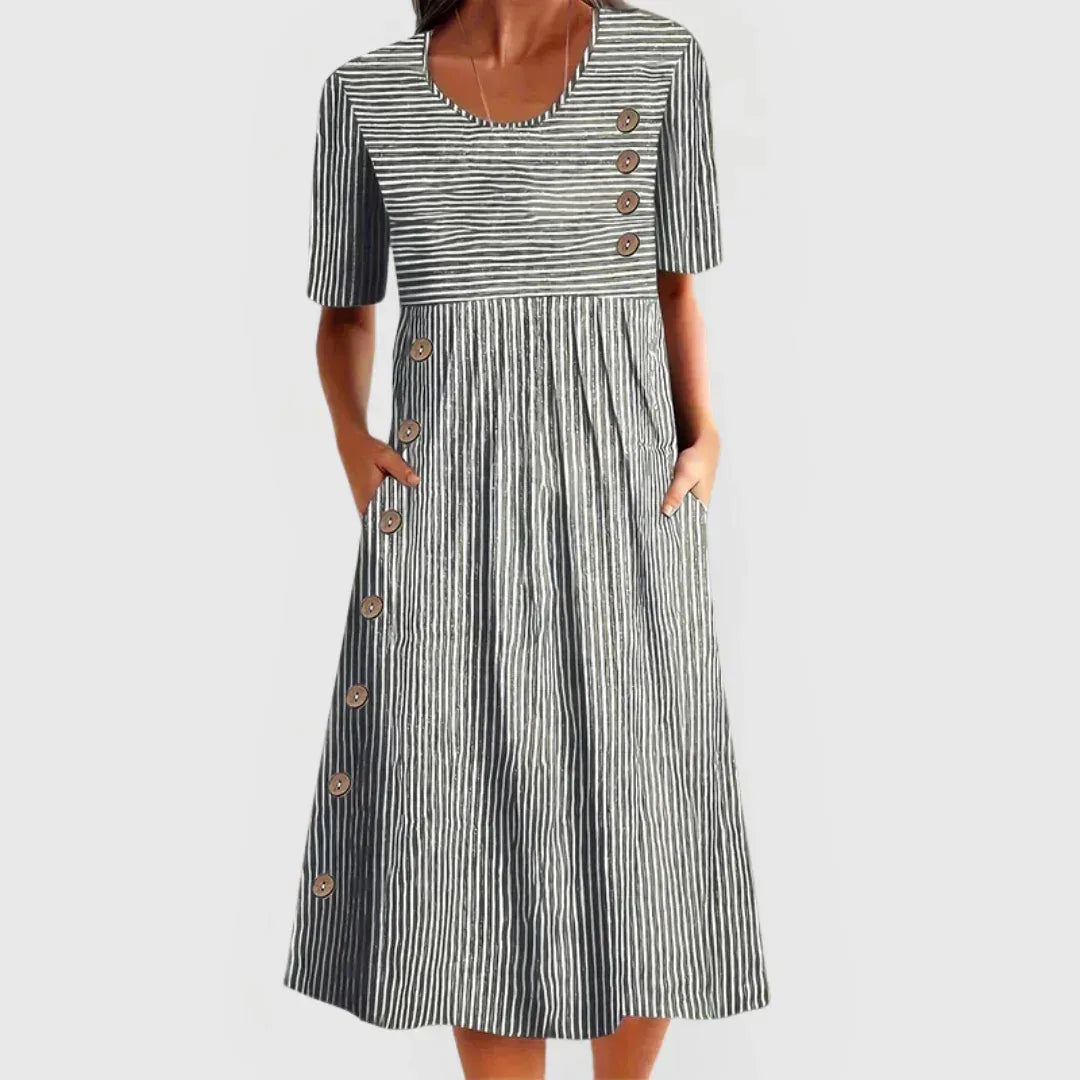 Maeve | Striped Midi Dress - Sarah and Emma Portland
