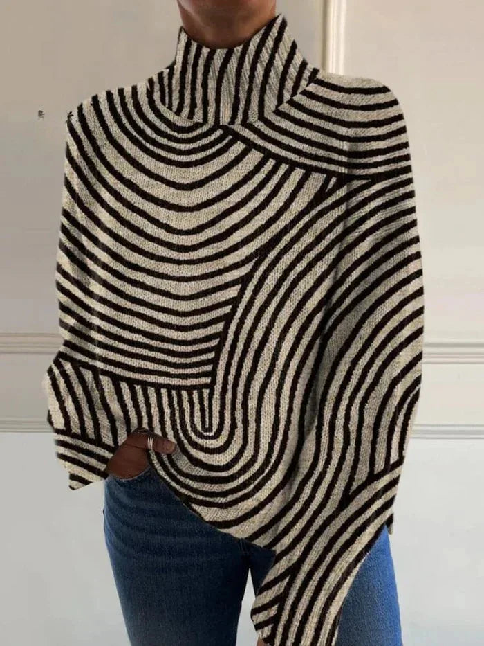 Ainsley | Hand-Drawn Line Turtleneck Sweater - Sarah and Emma Portland
