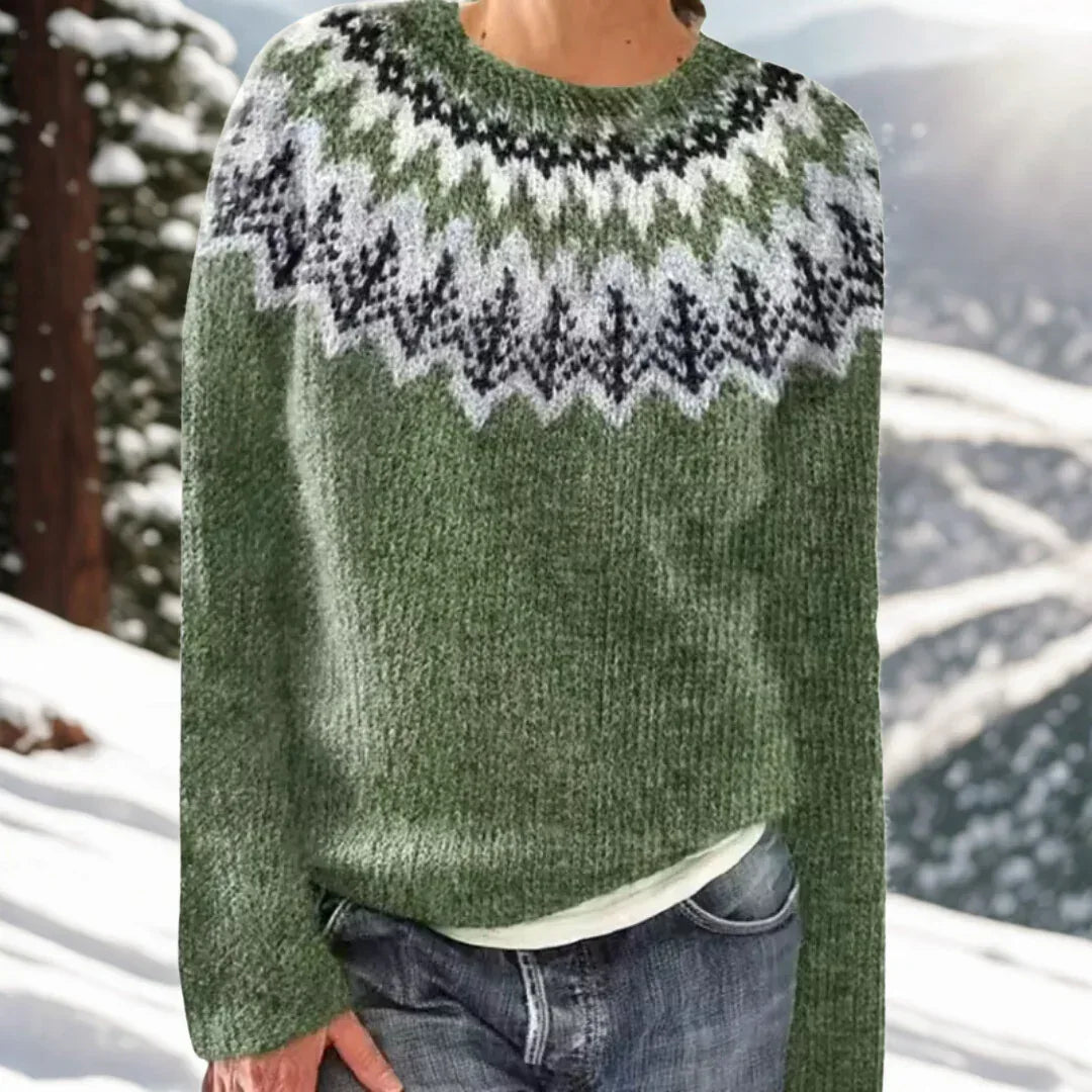 Eira – Warm sweater with Classic Winter Details - Sarah and Emma Portland