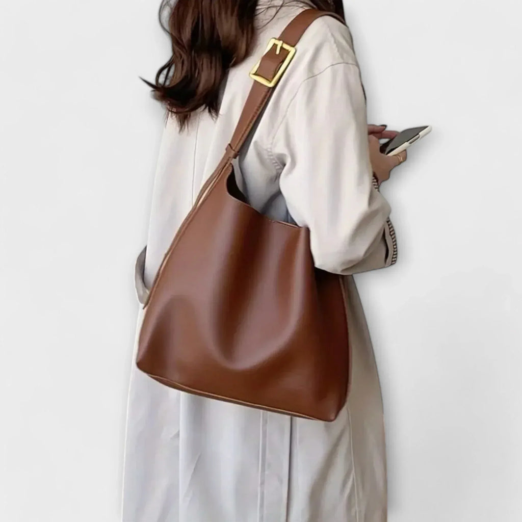 Calista – Elegant Leather Shoulder Bag - Sarah and Emma Portland