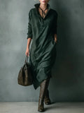 Elvira™ Relaxed Velvet Dress with Pockets - Sarah and Emma Portland