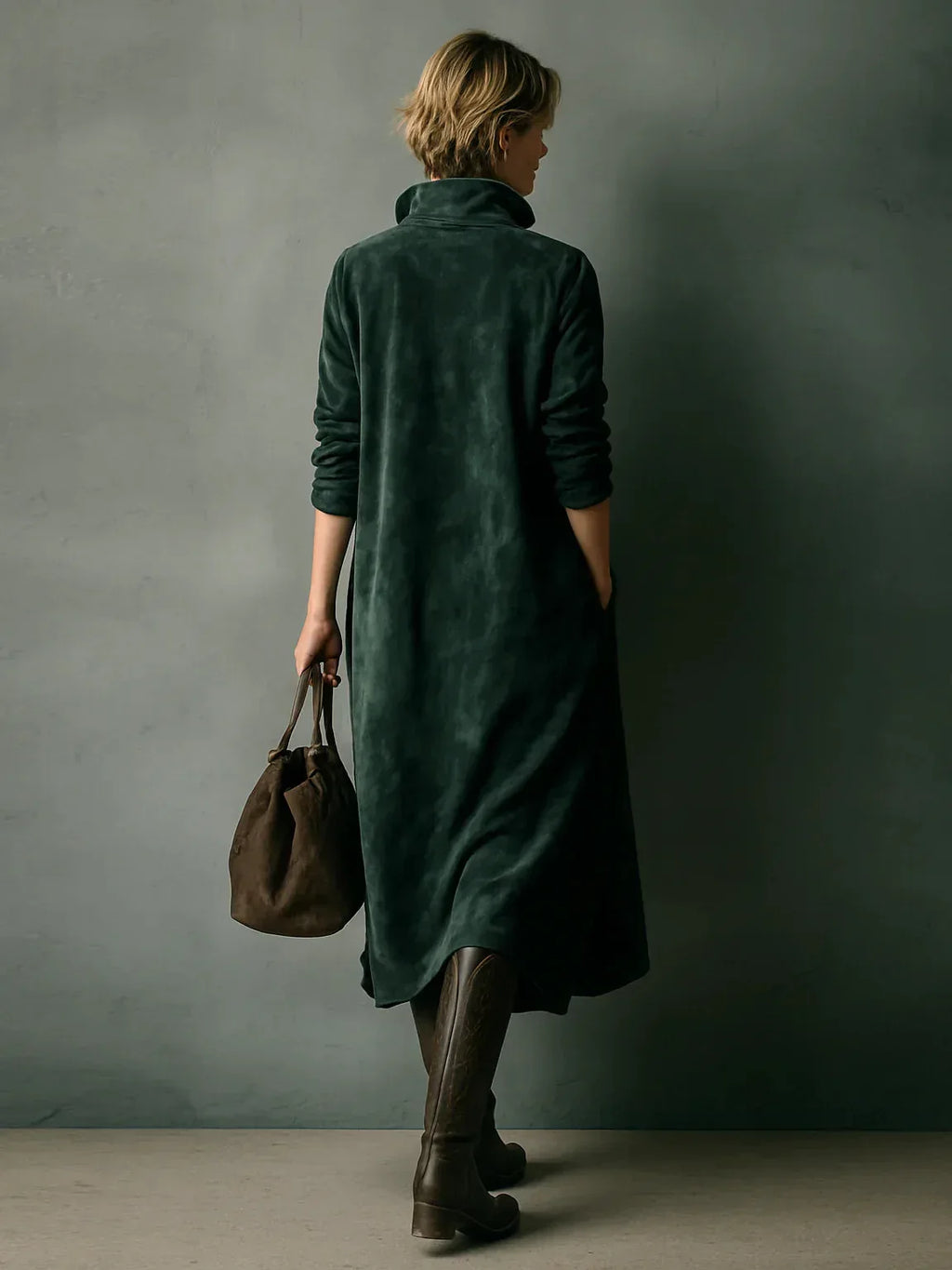 Elvira™ Relaxed Velvet Dress with Pockets - Sarah and Emma Portland