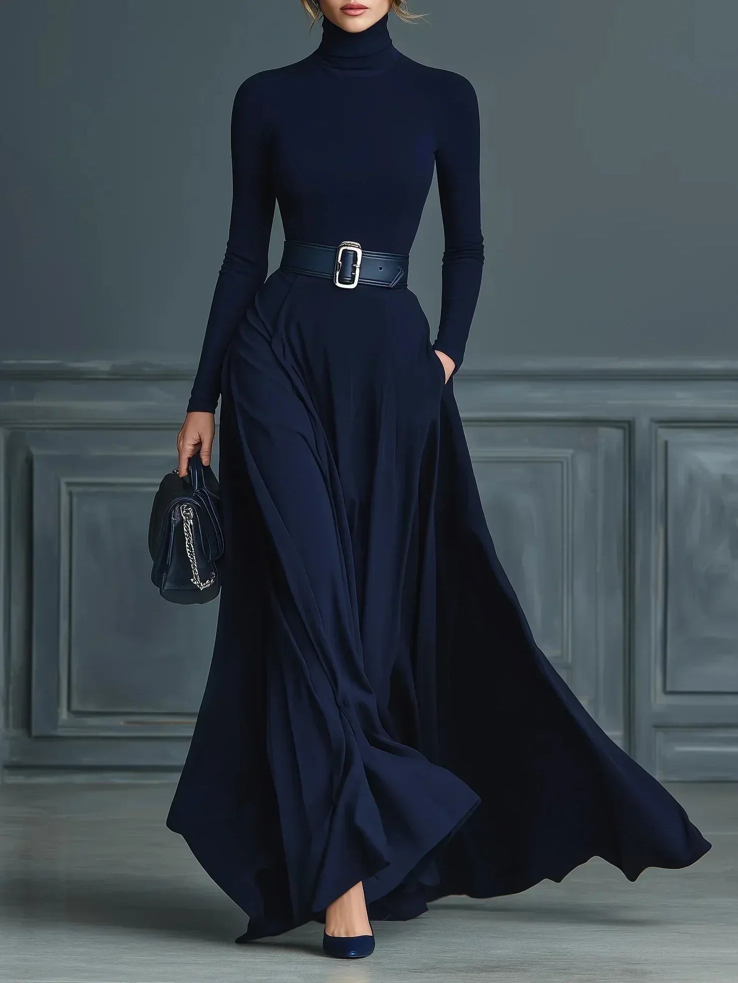 Gerika™ Knit Turtleneck Dress - Sarah and Emma Portland