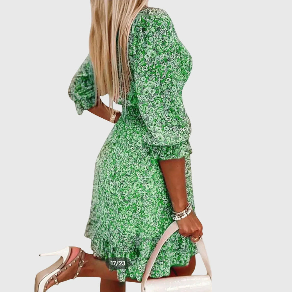Elisa™ | Floral Puff Sleeve Dress - Sarah and Emma Portland