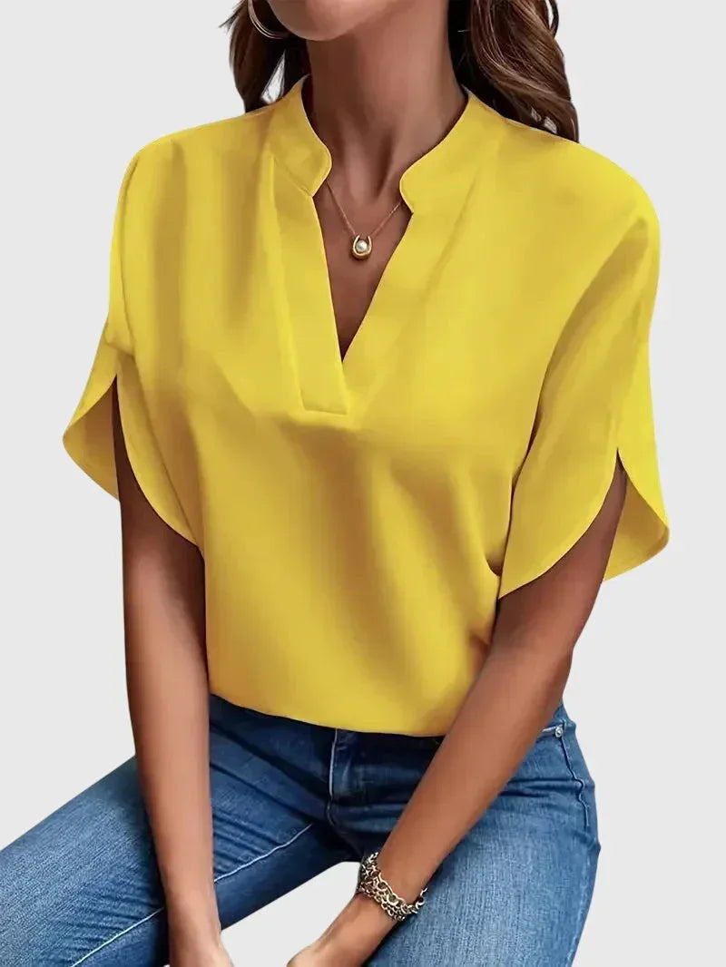 Beatrix | Soft and Elegant V-Neck Shirt - Sarah and Emma Portland