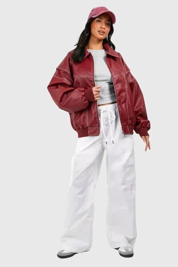 Faye™ - Oversized Leather Jacket - Sarah and Emma Portland
