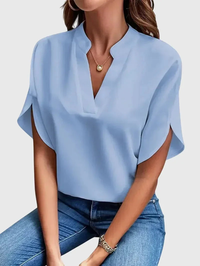 Beatrix™ | Soft and Elegant V-Neck Shirt - Sarah and Emma Portland