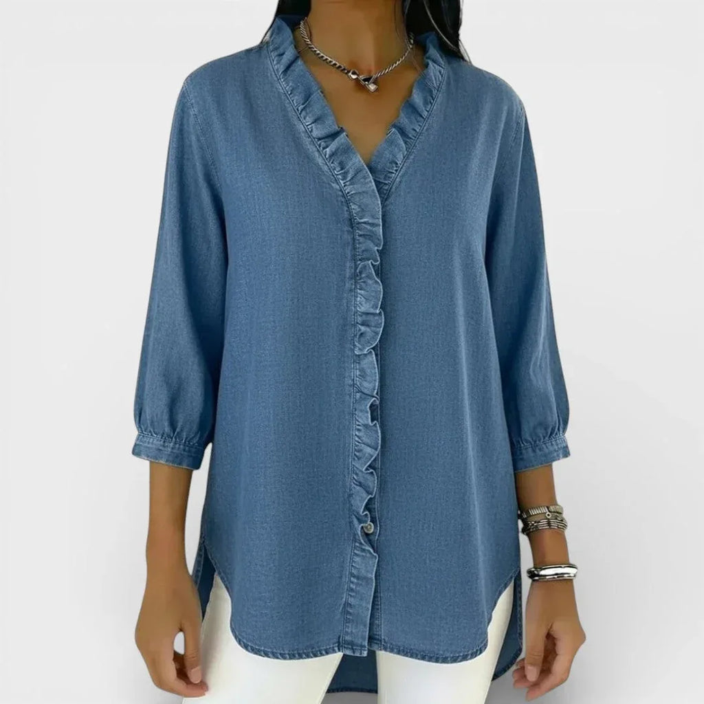 Heather | Elegant Ruffled Blouse - Sarah and Emma Portland