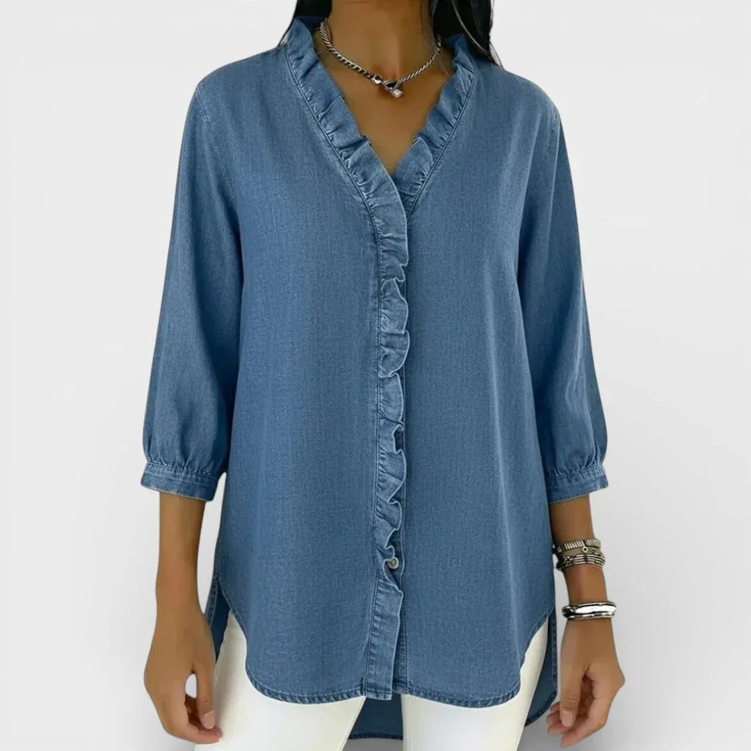 Heather | Elegant Ruffled Blouse - Sarah and Emma Portland