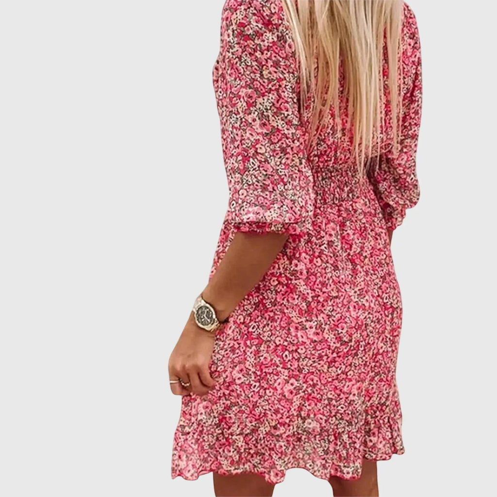 Elisa™ | Floral Puff Sleeve Dress - Sarah and Emma Portland