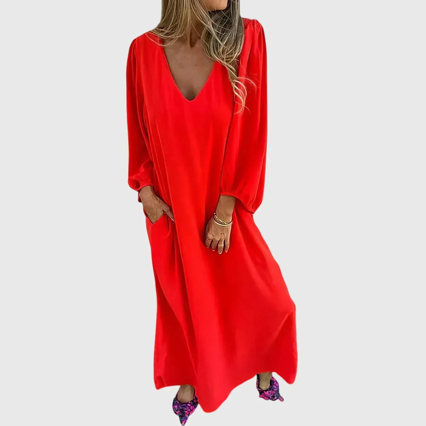 Carol™ - Long Boho Dress with Pockets - Sarah and Emma Portland
