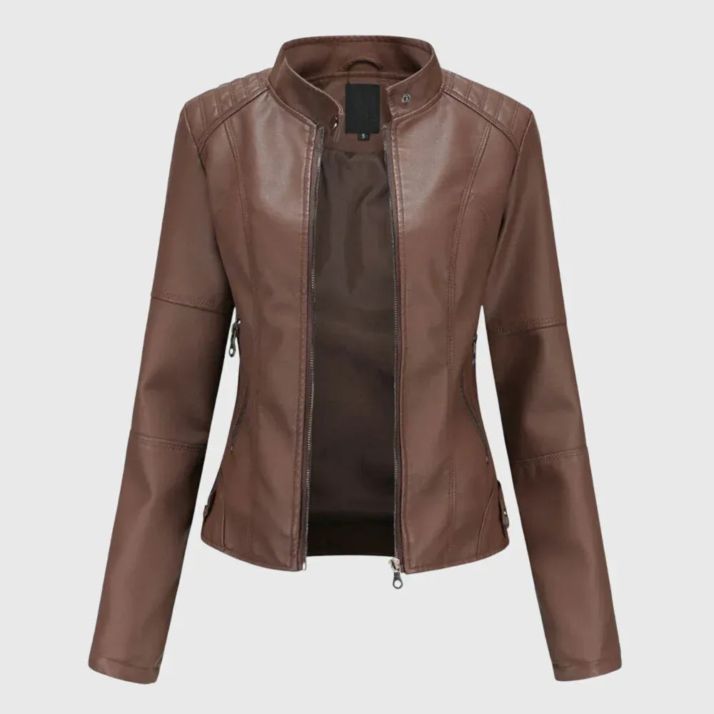 Giorgina™ - Stylish Leather Jacket for Women - Sarah and Emma Portland
