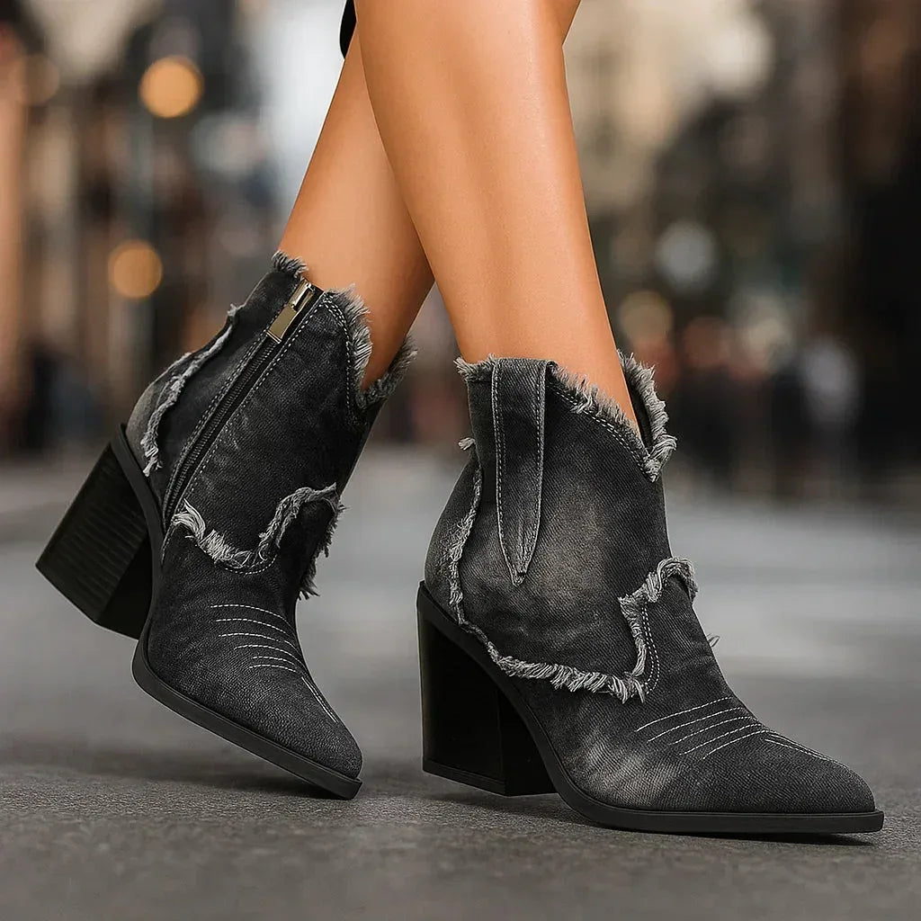 DAKOTA LYNN DENIM BOOTS - Sarah and Emma Portland