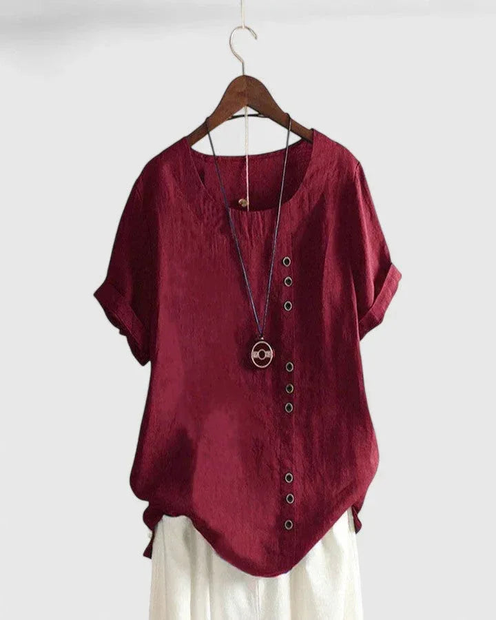 Elisavie | Comfortable Short Sleeve Blouse - Sarah and Emma Portland