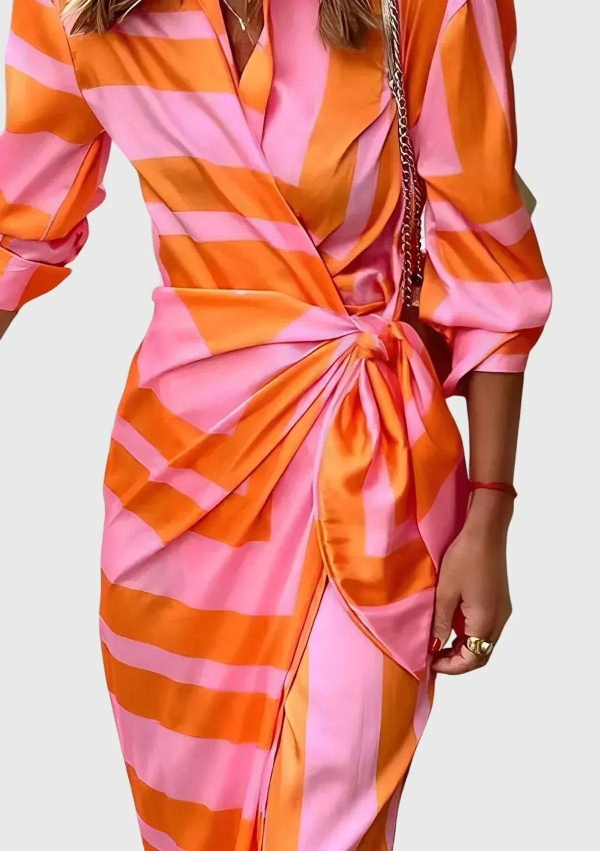 Everly™ | Elegant Wrap Dress with Print - Sarah and Emma Portland