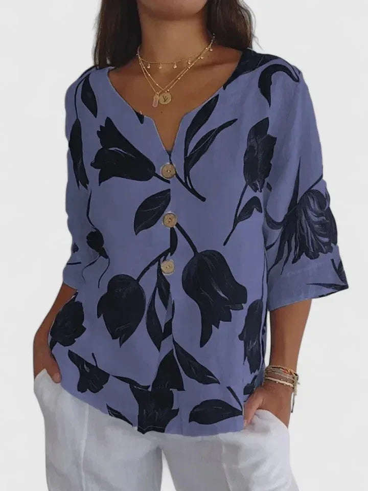 Laura | Comfortable V-Neck Blouse - Sarah and Emma Portland
