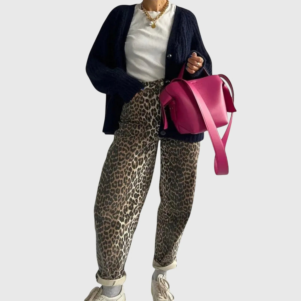 Chandra - Vintage Jeans with Leopard Print - Sarah and Emma Portland