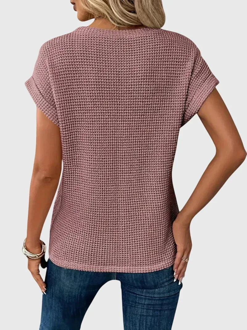 Isa™ | Elegant Blouse with Crew Neck - Sarah and Emma Portland