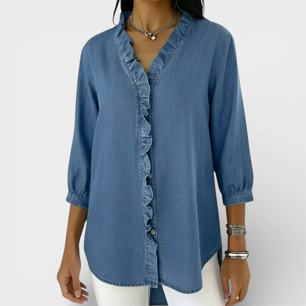 Heather | Elegant Ruffled Blouse - Sarah and Emma Portland