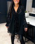 Loose Solid Color Blouses with Ruffles - Sarah and Emma Portland