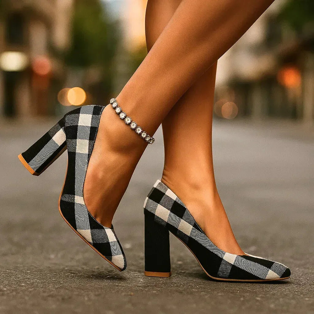 GIANNA GRACE PLAID HEELS - Sarah and Emma Portland