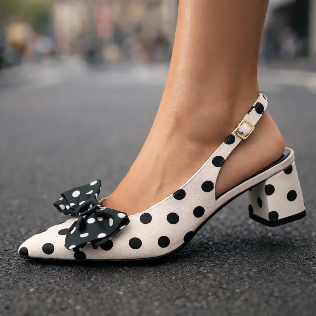 AMARA POLKA-BOW HEELS - Sarah and Emma Portland