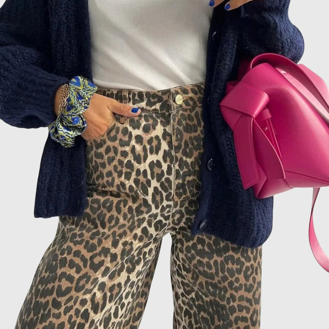 Chandra - Vintage Jeans with Leopard Print - Sarah and Emma Portland