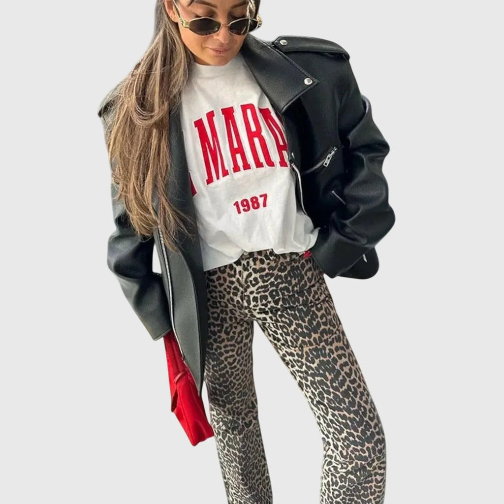 Chandra - Vintage Jeans with Leopard Print - Sarah and Emma Portland